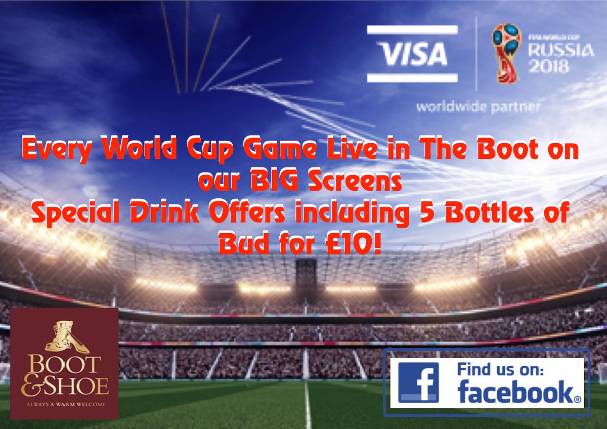 B00tAndShoe's tweet photo. All World Cup Matches Live in The Boot
#world #cup #football
#special #offers https://t.co/sxsEEtOKNB
