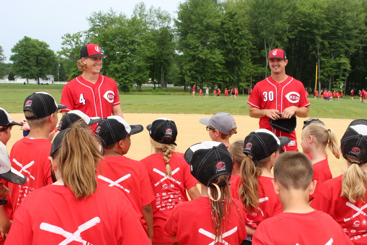 Thank you to @_badix and <a href="/tylermahle/">Tyler Mahle</a> for visiting our Reds Rookie Success League in Clermont County last week! Both Brandon and Tyler participated in a number of baseball skills stations throughout the day.