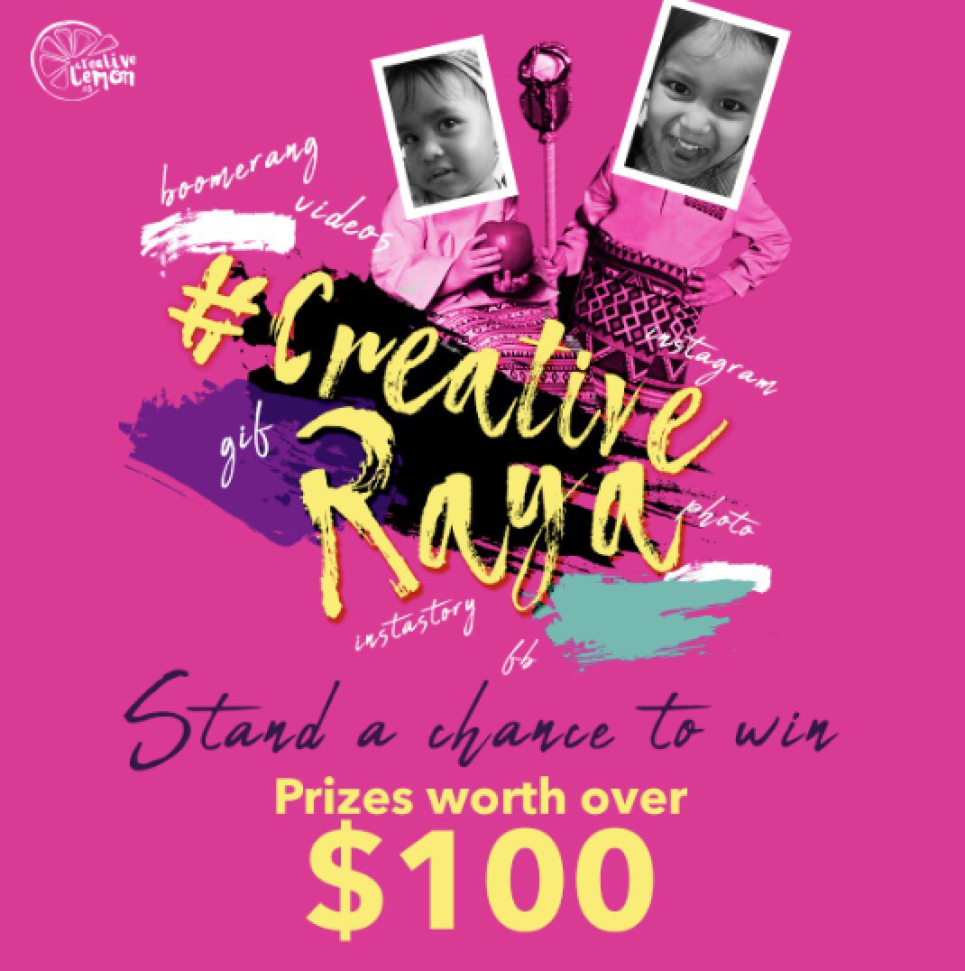 creativelemonsg's tweet photo. Post your Hari Raya photo, boomerang or video now! Hashtag #CreativeRaya and follow us @creativelemon (instagram).
Have a creative and crazy Raya! π€ͺπ€π» https://t.co/WchSGY9UIy