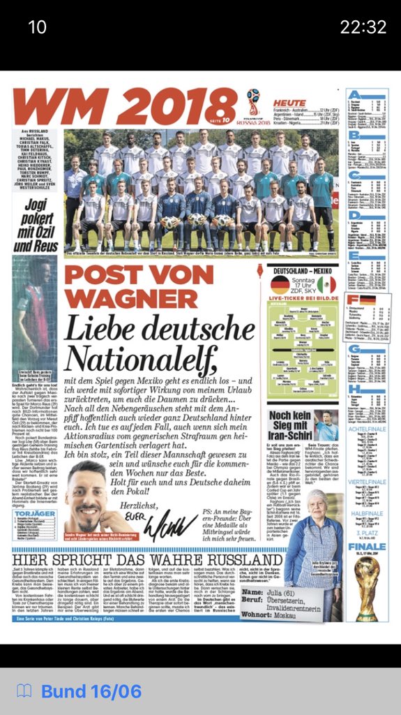 respekt, sandro wagner! kenne wenige stars (oder keine? 🤔), die soviel selbstkritik und ironie zeigen. #dfb #zsmmn #diemannschaft #wm2018