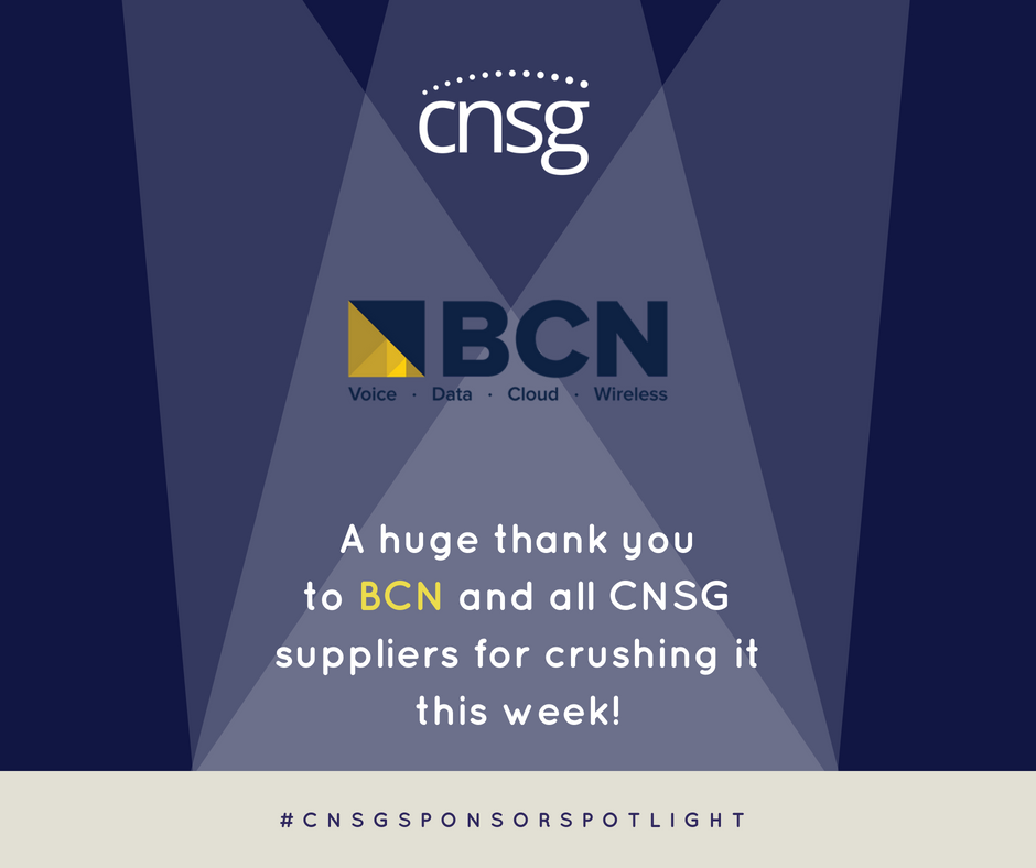 CNSGCLOUD's tweet photo. Thank you @BCNTelecom1 for crushing it as #CNSG's supplier of the week! #CNSGSupplierSpotlight #CNSG #BCNTelecom https://t.co/OWfUEGsrh6