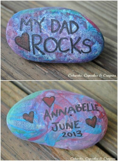 TheOldHotelArt's tweet photo. Painted rocks could say it all. Paper weight, yard art, door stop - this could be all sorts of things! Make one for your dad. #giftideas #create #makesomethingtoday #arttomake https://t.co/QpBkCqIM8a