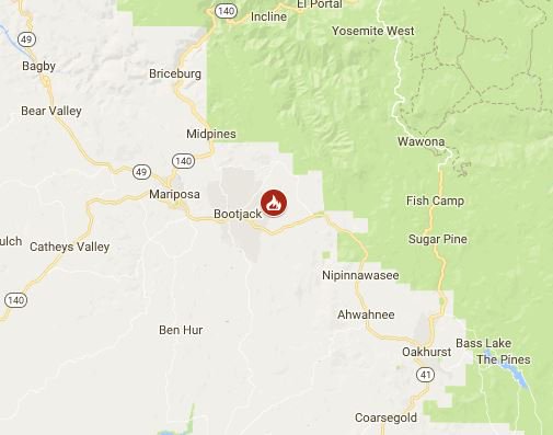 CAL_FIRE's tweet image. Firefighters are battling a 10 acre fire off Boyer Road and Fox Hollow Lane, Community of Bootjack (Mariposa County). #BoyerFire