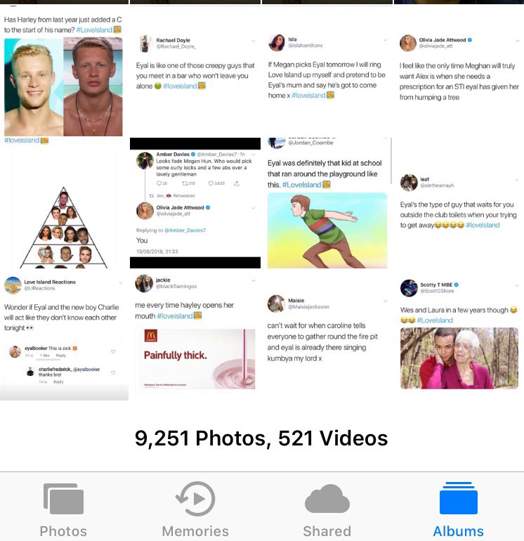 LisaLF03's tweet photo. When will Facebook &amp; Insta create a direct link to whatsapp so I can stop filling my camera roll with screen shots of memes about #LoveIsIand 🙈😂 https://t.co/Sf9gQeQlki