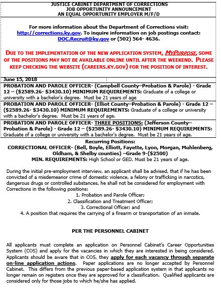 Kycorrections On Twitter Kydoc Weekly Job Announcements Apply