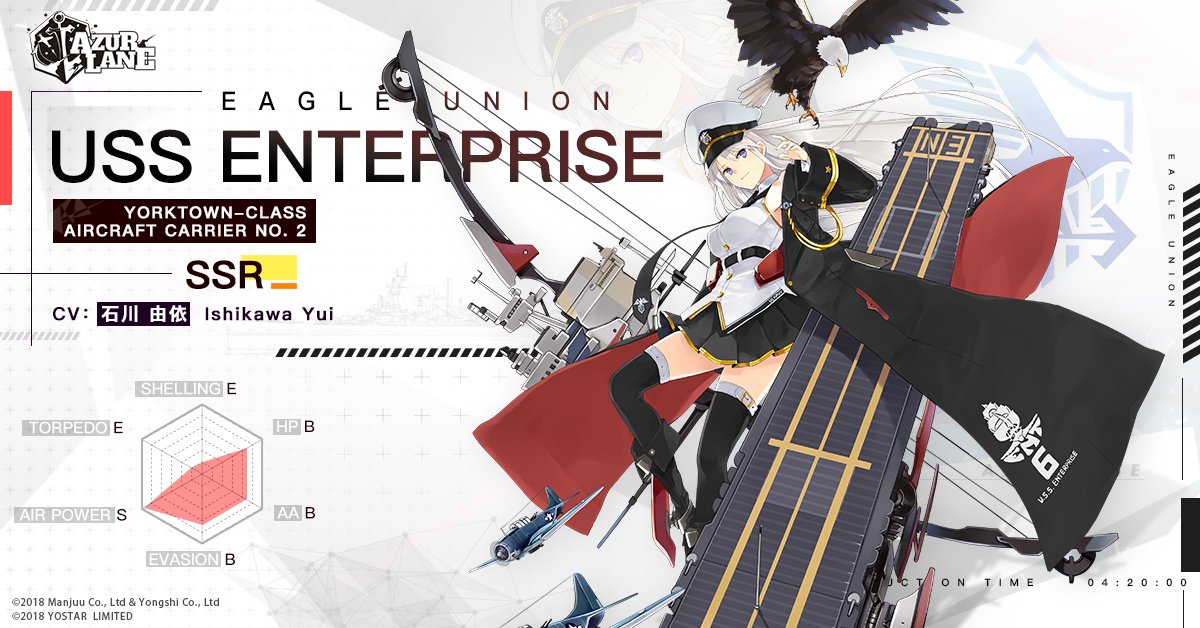 Azur Lane Official on Twitter: "★USS ENTERPRISE★ --Known as ""Lucky E