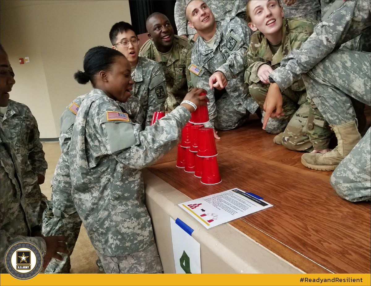 ArmyResilience's tweet image. Cadets test their confidence skills as they compete in a timed cup relay. #ReadyandResilient #armyrotccst #armyrotc #cadetcommand