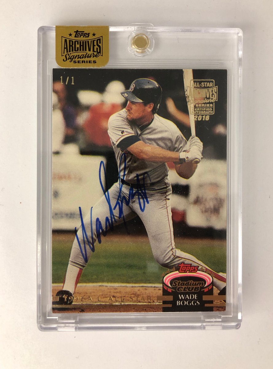 MLB's tweet photo. Wade Boggs turns 60 today, and we have the perfect way to celebrate. 
   
RT for a chance to win this one-of-a-kind @Topps autographed card. #MLBCards https://t.co/mBBh8WDzzt