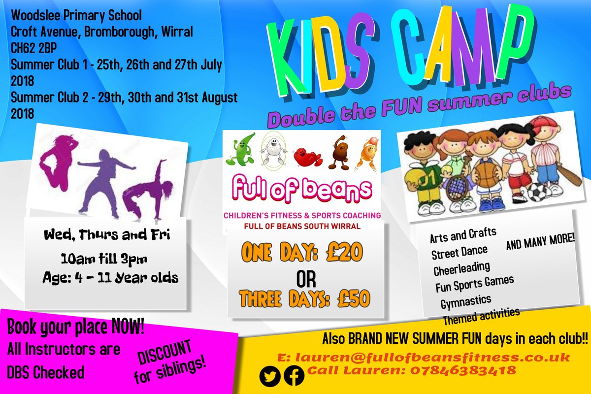 Summer holiday clubs at Woodslee Primary School 😁