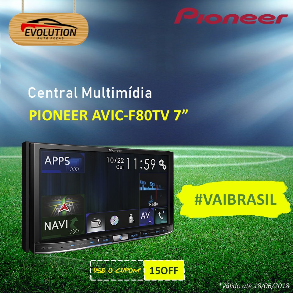 EvolutionPecas's tweet photo. CENTRAL MULTIMÍDIA AVIC-F80TV 😬
👉 https://t.co/11DtzLqNdZ
Aproveite nossa promoção da copa e adquira este lindo lançamento da Pioneer com funções incríveis!
#VAIBRASIL
#EVOLUTIONAUTOPEÇAS
#PIONEER
#CENTRALMULTIMIDIA
#SOMAUTOMOTIVO
#COPA2018
#BRASILNACOPA https://t.co/JP76AjdGJL