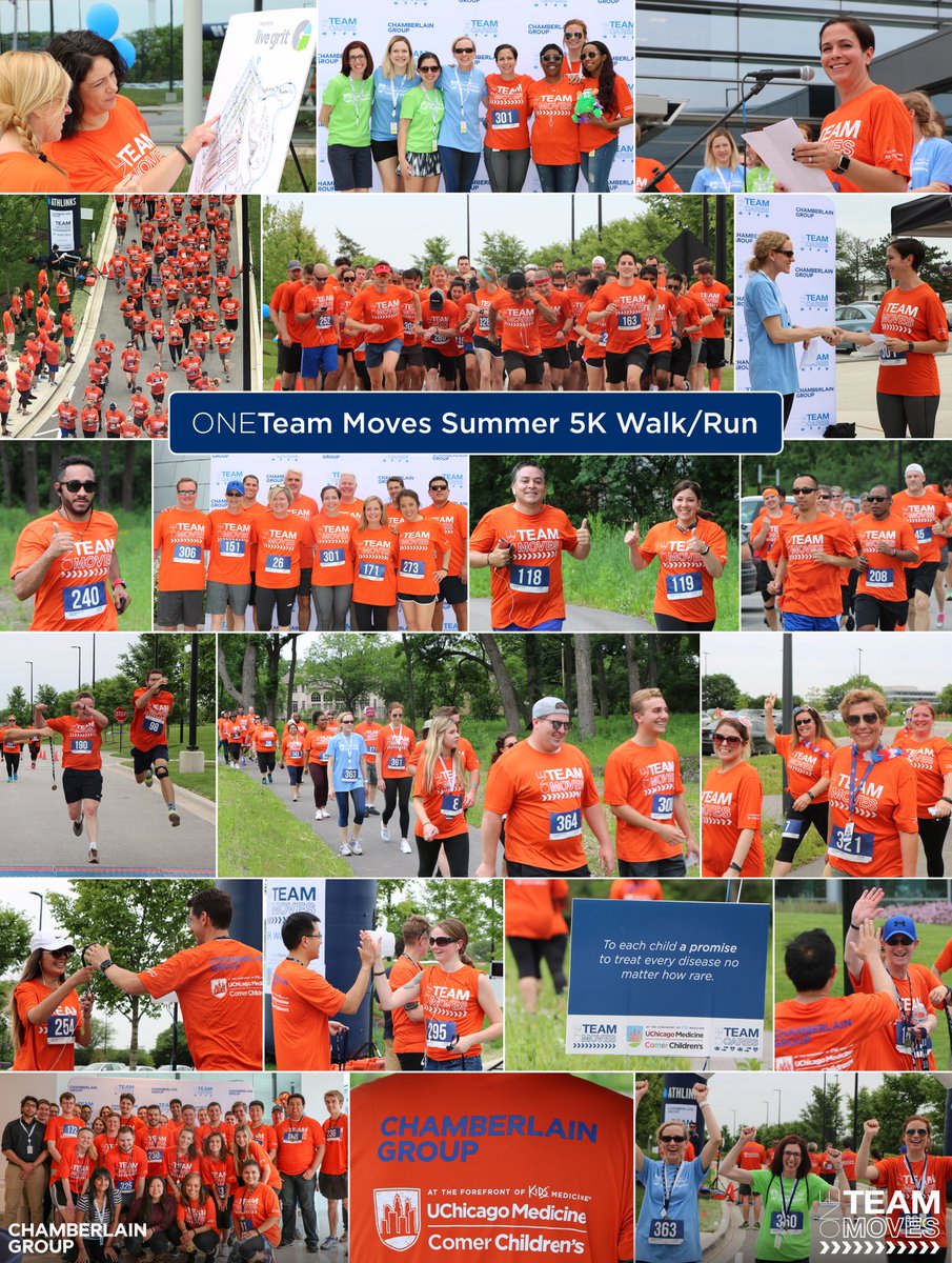 Chamberlain_Grp's tweet image. We are proud of our #ONETeam for moving for a great cause, @UChicagoMed Comer Children’s Hospital’s Child Life Program, for their personal #wellbeing and our collective team building. Congrats to Matthew Leahu for crossing the finish first at 00:20:18! #FamilyFriday