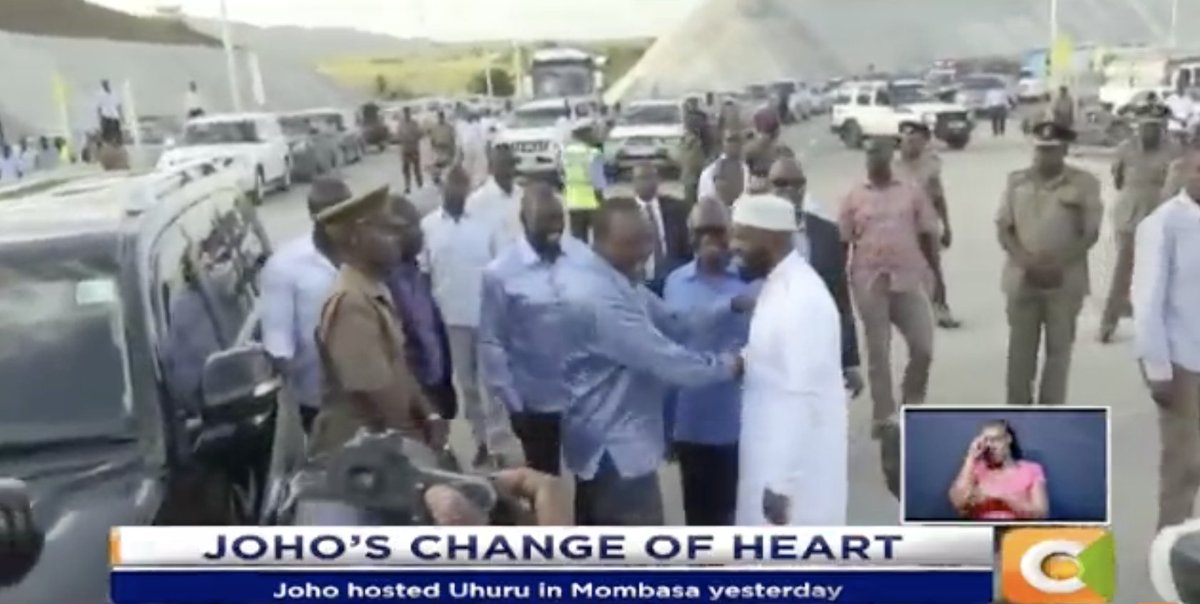 Mombasa governor warms up to Uhuru and Ruto. Joho now ready to work in harmony with Uhuru. Joho hosted Uhuru in Mombasa yesterday #CitizenWeekend