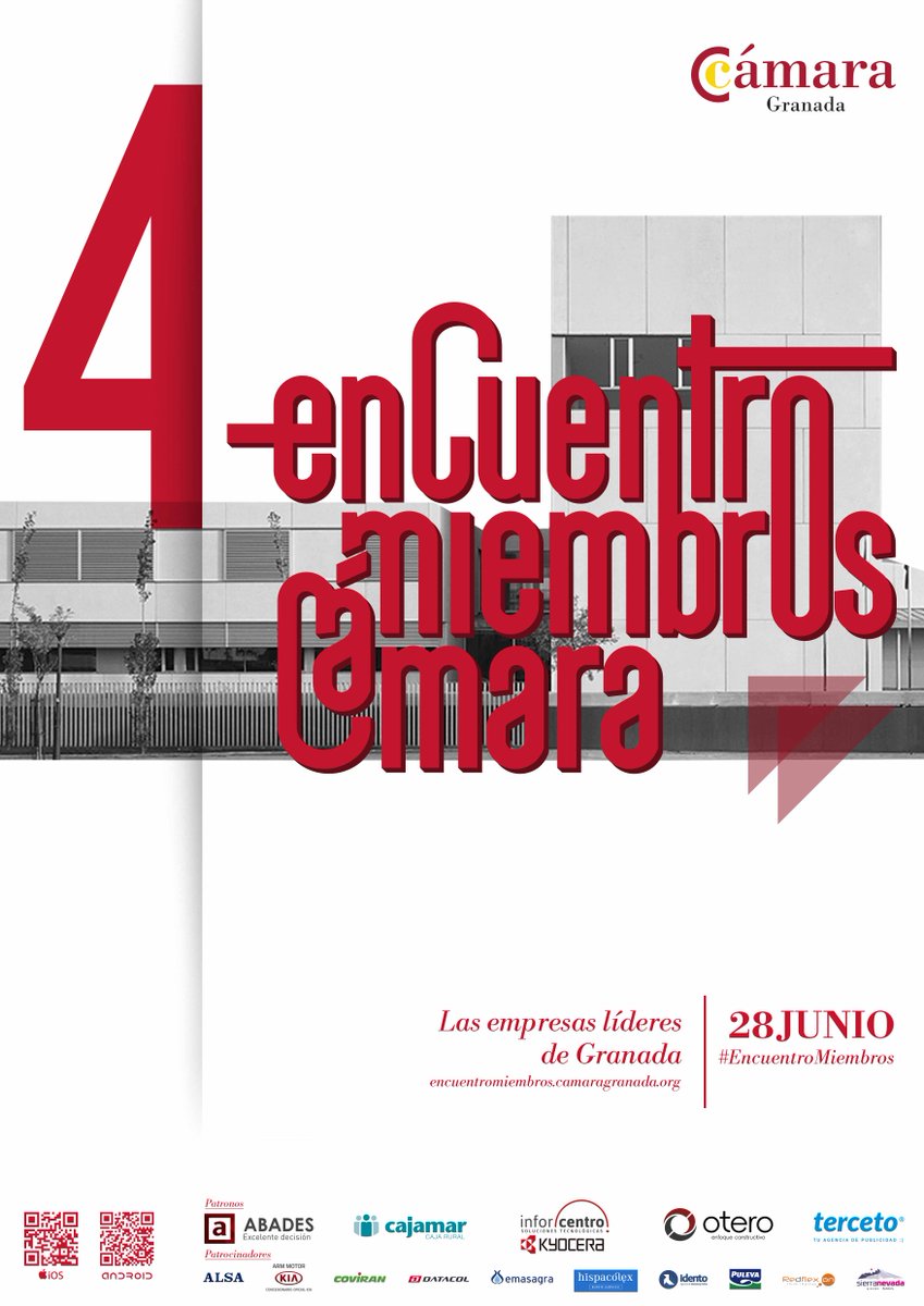 CCGranada's tweet photo. 📅 28.06.2018 Tienes una cita con @CCGranada y #ClubCámara en el cuarto #EncuentroMiembros 🔜 https://t.co/1IdoINjxvG @ALSA_Autobuses @armmotorkia @cetursa @Coviran @Emasagra @idento_
@HispaColex @puleva @redflexion #Datacol https://t.co/wQxu3XBjrV