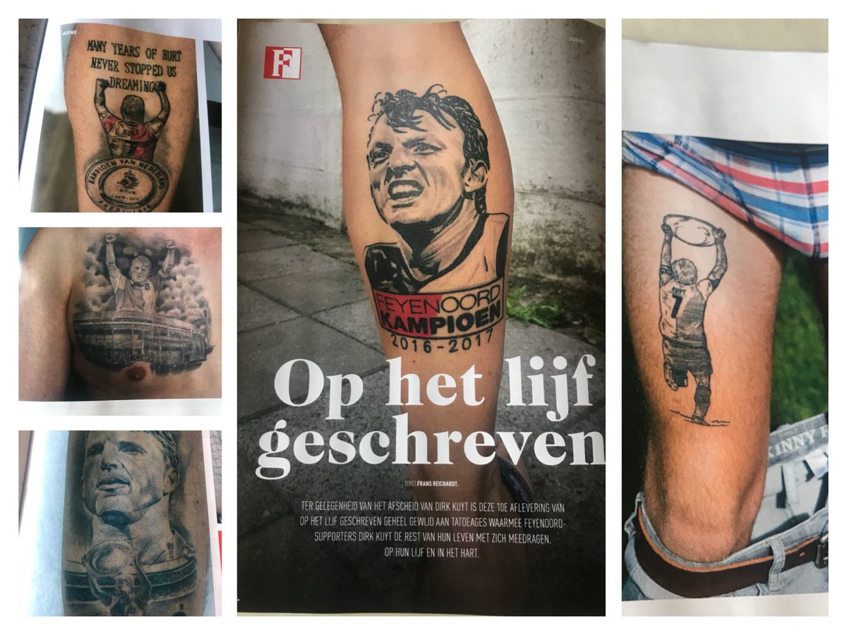 vakkdchem's tweet photo. Tattoo’s zijn niet mijn ding maar er zitten wel hele mooie bij #Dirk4Ever “Many Years of Hurt Never Stopped us Dreaming” @DeFeijenoorder https://t.co/7l8a9q6AUk