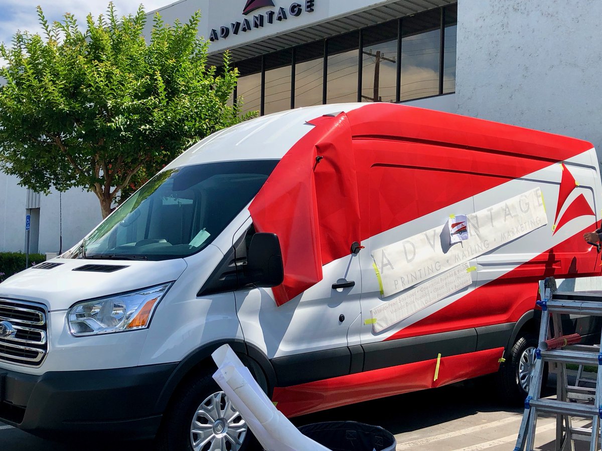 advantageusa's tweet photo. Loving our bright new Red Delivery Van!  Getting freshly wrapped today! https://t.co/b824243fRk