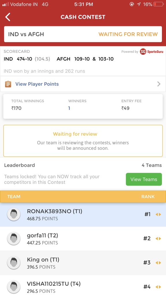 ViratKohli_007's tweet photo. #INDvsAFG Won All Contest 😍❣️ Also Those Who Won With Our Team #PlzzPostWinnings 😊❣️ Congrats All ❣️🎖#IPL #Dream11 #ENGODD #England 😊❣️ #FIFA #CONGRATS ALL ❤️ https://t.co/PLbOzxqQGH