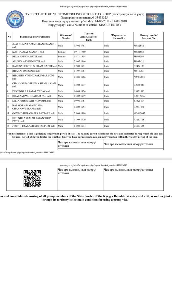 Anoli_s's tweet photo. @SushmaSwaraj  Dear Madam , my parents are a part of a group of 30 doctors who are being held back at biskek airport immigration, Kyrgyzstan . Sincerely requesting your urgent assistance regarding the issue . Attaching their visa copy here as well . https://t.co/Oh0Z7npRWS