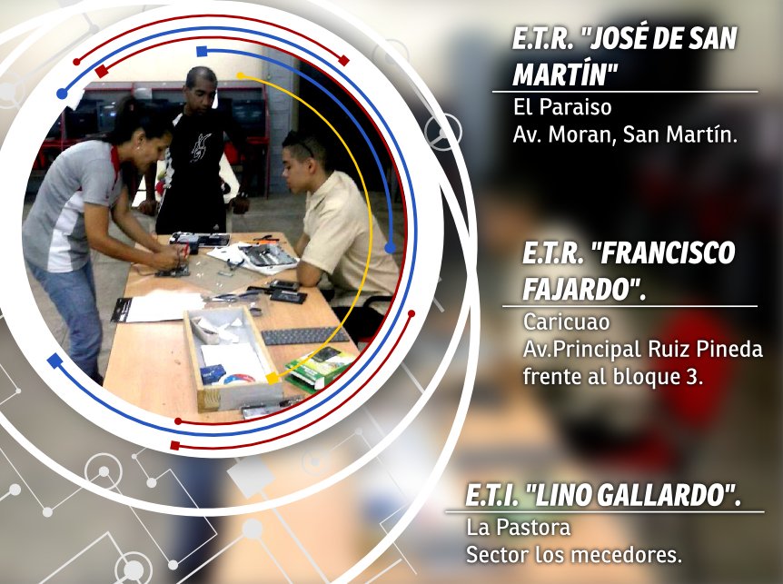 #15jun Si necesitas reparar tu portátil💻 🔧<a href="/TICanaima/">CanaimaEducativo</a> dirígete a:
✅E.T.R. José de San Martín
✅E.T.R. Francisco Fajardo
✅E.T.I. Lino Gallardo
#ConMiCanaima
@MPPEDUCACION 
<a href="/JauaMiranda/">Elías Jaua</a> 
<a href="/eugeniapinero/">Ma. eugenia piñero</a> 
@Mppe_Dgrpa