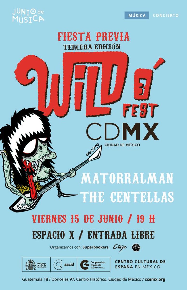 fresale's tweet photo. Amigos!
Los Esperamos en la Fiesta Previa al #WildOFestCDMX HOY a las 19:00hrs. en el @ccemx Entrada Libre. No Faltes!!!
Nos vemos por allá! https://t.co/QuuXKdEeW5