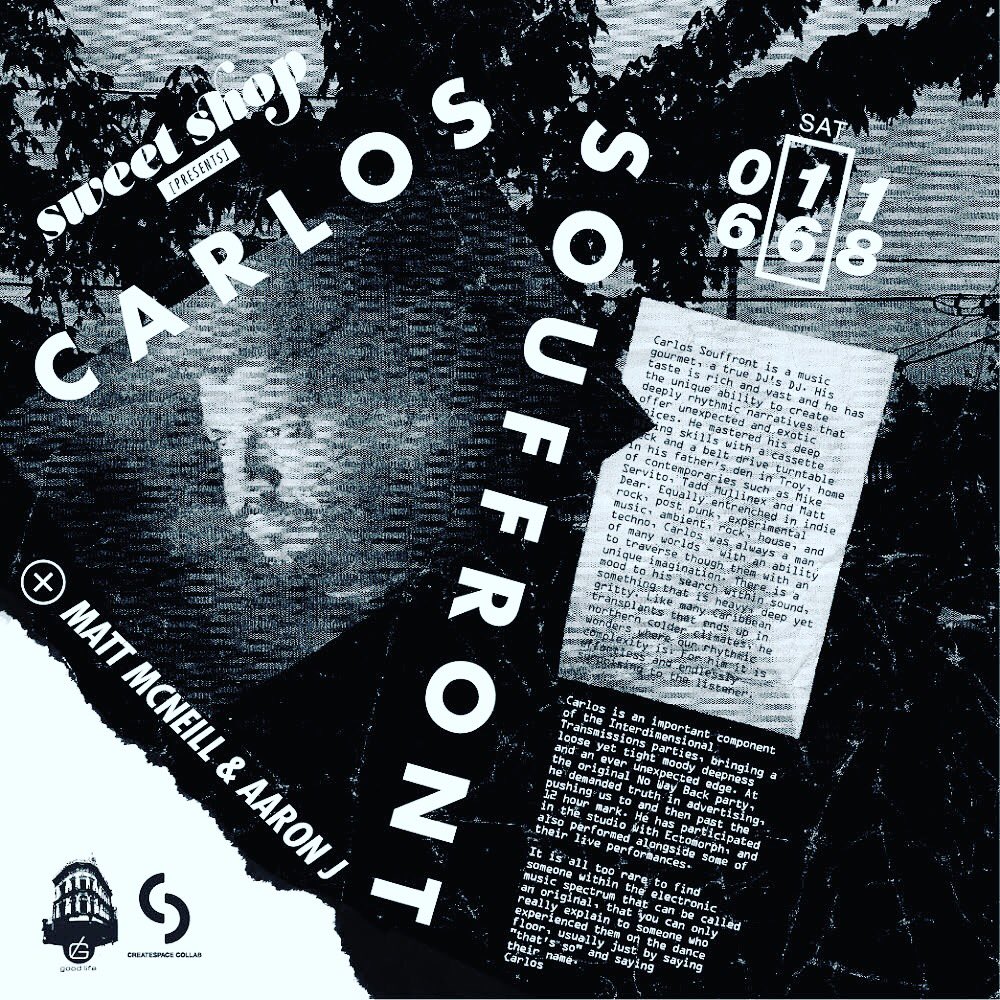 We’ve got Carlos Souffront for #SweetShop tomorrow at <a href="/GoodLifeBar/">Good Life</a>! Two free tix could be yours - enter here: docs.google.com/forms/d/e/1FAI…