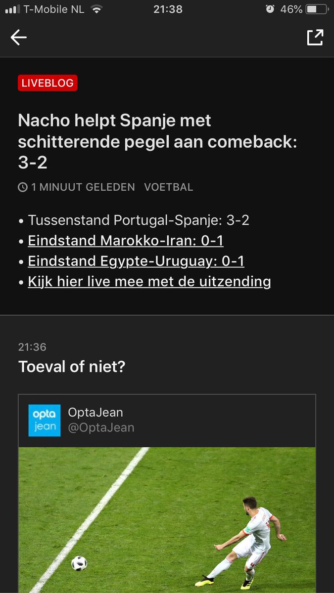 DTigelaar's tweet photo. @NOS staat het nu 3-2 voor Portugal of Spanje?! https://t.co/bObTLQra62