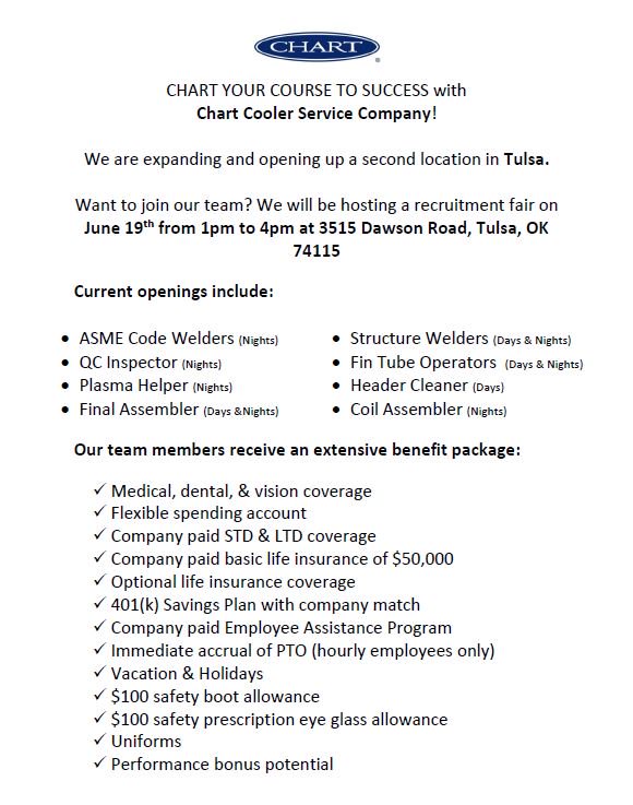 Chart Cooler Service Company Tulsa