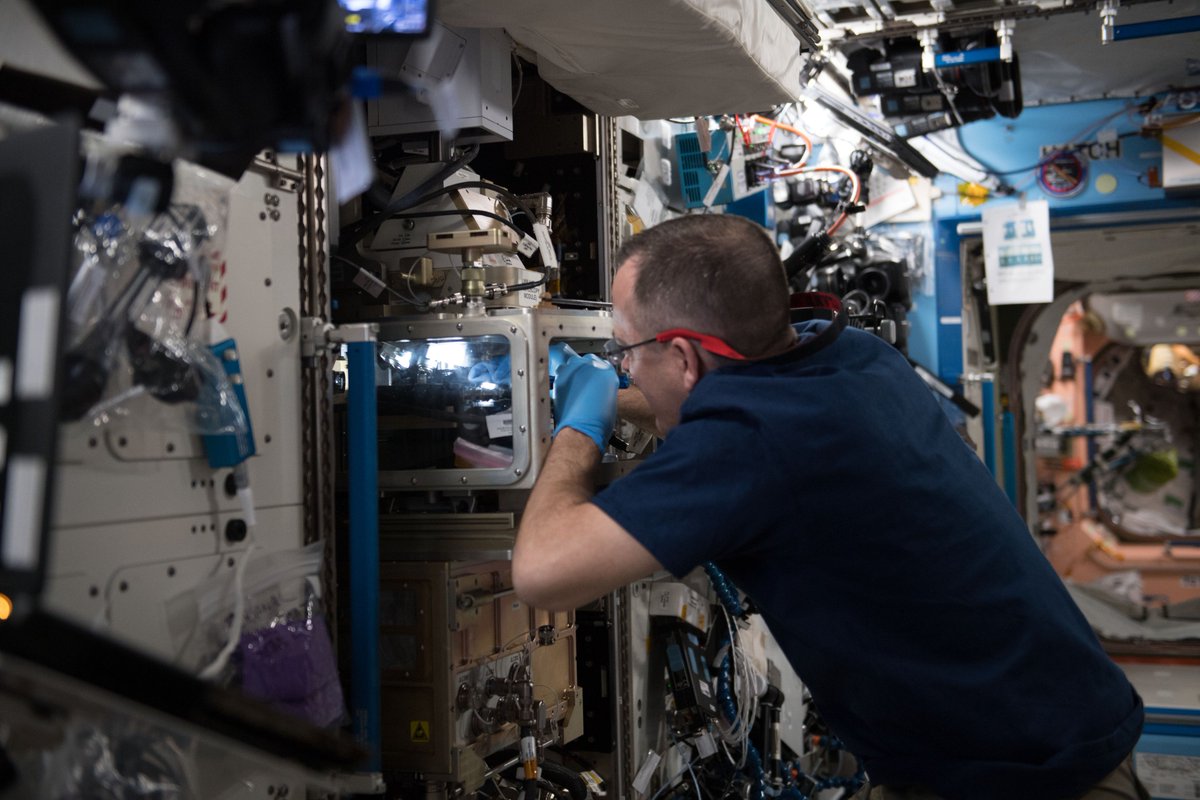 NASAScience_'s tweet photo. The spacewalk helped cap off a week of exciting #science aboard the @Space_Station. Catch up on what's new: https://t.co/cWTsMqwdDh https://t.co/o39Zkh5QO1