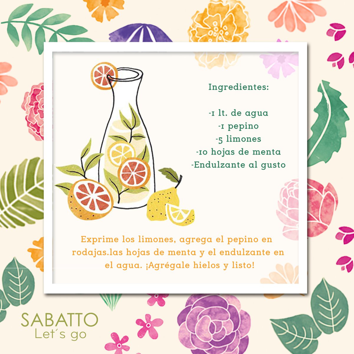SabattoMx's tweet photo. ¡En época de calor mantente saludable y fresca con esta bebida refrescante! ☀️🍋 https://t.co/jYoBw8bdcb