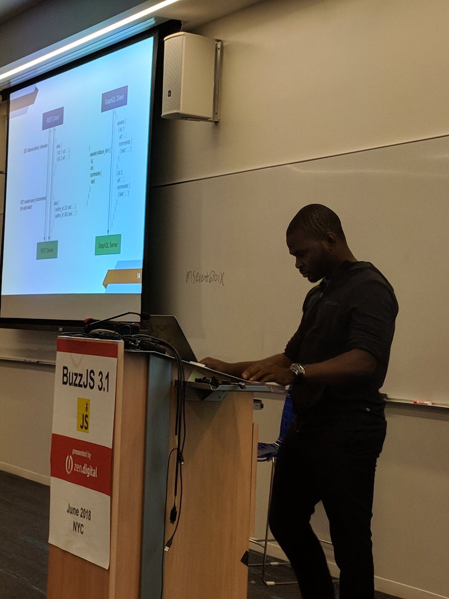 misfitiz3n's tweet photo. Get some REST? Meh ... GraphQL all the things with @unicodeveloper #buzzjs https://t.co/KUi90qSjxn