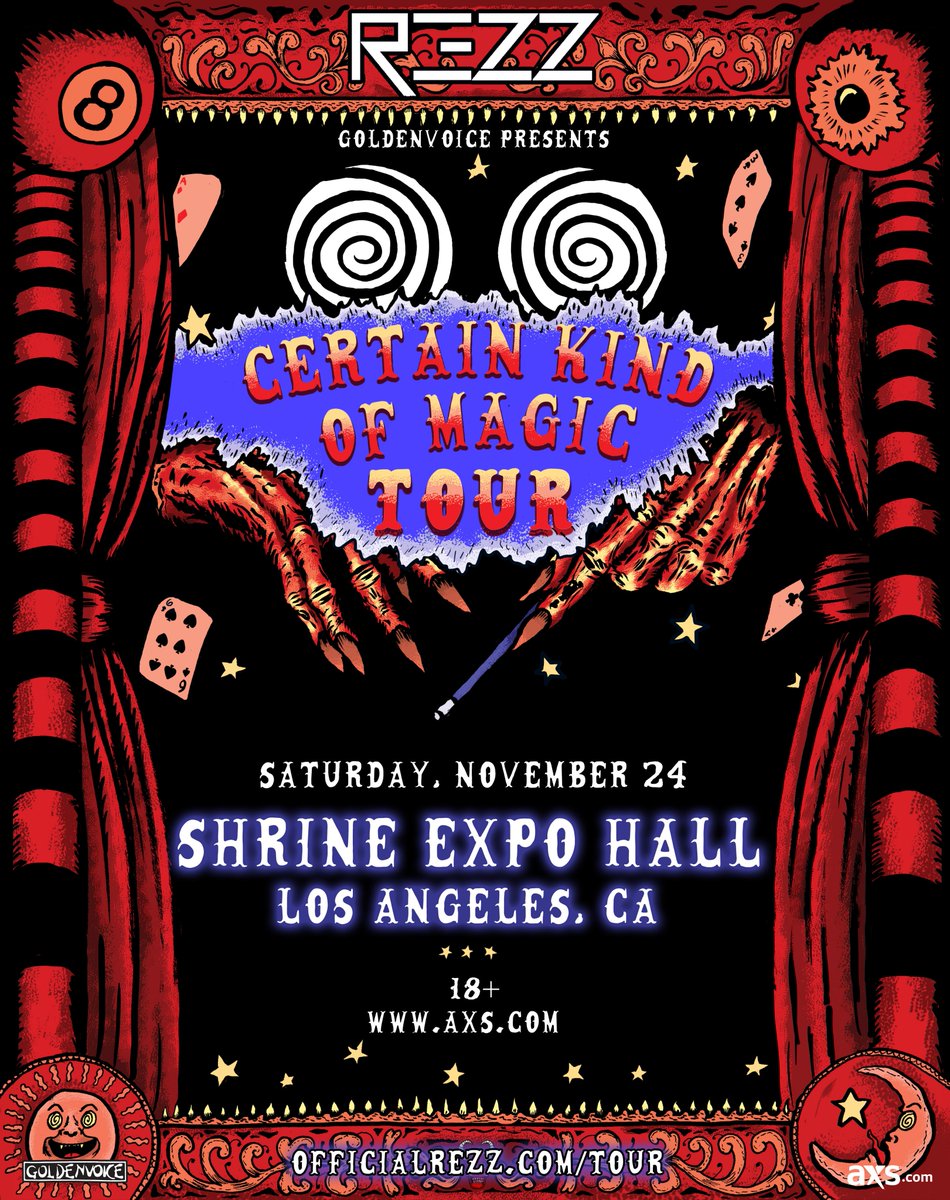 OfficialRezz's tweet photo. ive seen a lot of u ask .. but yes, Los Angeles is my only stop in cali on the C.K.O.M tour... and its selling quickly🔮
tix: https://t.co/3YKF4bs13O https://t.co/17VjMjIhdz