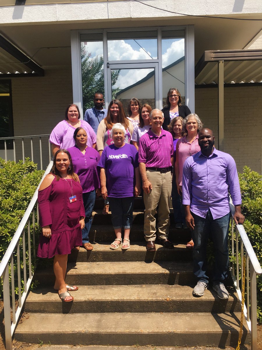 CoosaCountyComm's tweet photo. Dedicated Employees and Officials representing Coosa County DHR and Courthouse wearing purple in honor of Elder Abuse Awareness Day. https://t.co/zlIz6e510k