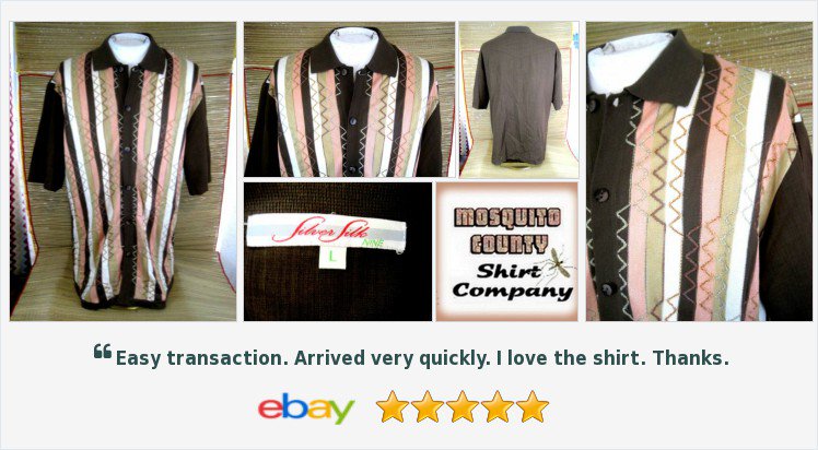 oldoldstuff's tweet image. SILVER SILK Men shirt PANEL pit to pit 24 sz L lounge club wear embroidery retro | eBay #silversilk #buttonfront 
ebay.com/itm/2637601192…