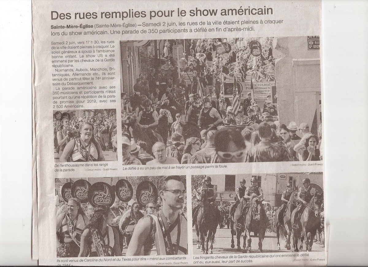 PNNMB's tweet photo. Finding coverage in various French newspapers is a point of PRIDE! PNNMB was selected as the official band to represent the U.S. in Normandy, France. Our performances marked the 74th anniversary of D-Day.
π«π·πΊπΈβ
#UNCCNormandy #PNNMB #ExperiencePRIDE #UNCC #MarchingBand #DDay https://t.co/LznVisCESp