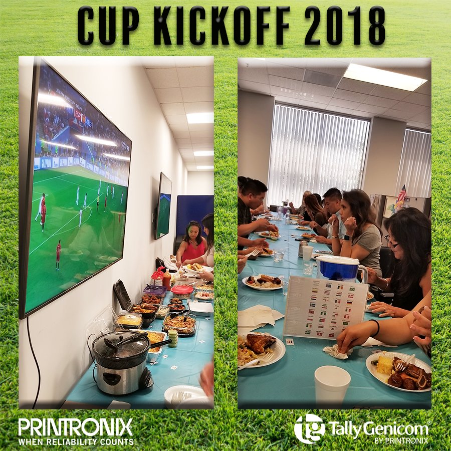 We had a fun #WorldCup kickoff potluck here at the #Printronix home office. Excitement all around! Who are you rooting for?