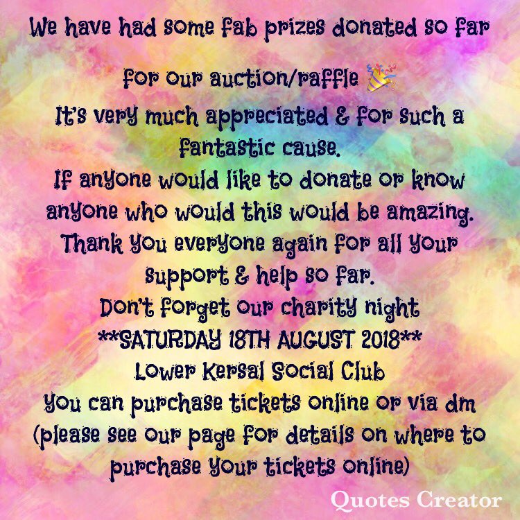 BeckFuture's tweet photo. We’ve had some great prizes donated so far for our auction/raffle  from some lovely people/local businesses. If anyone would like to donate or know anyone who would this would be very very much appreciated. Thanks again for all your support so far x #becktothefuture #fundraising https://t.co/U0zlJys6SM