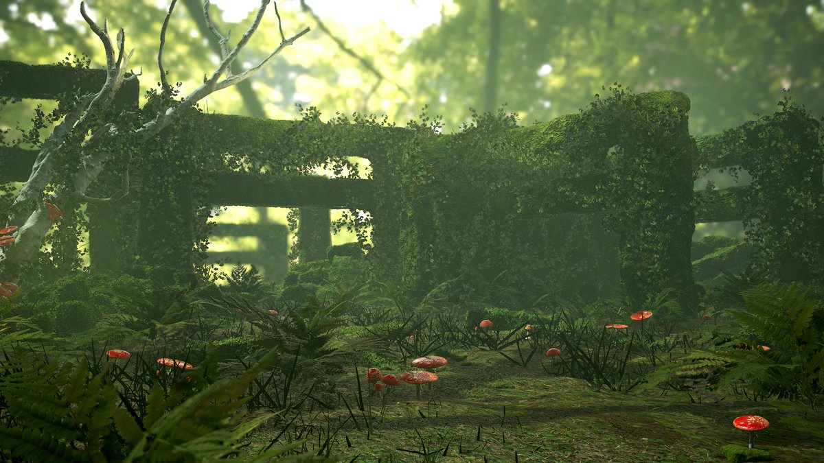 N8sartain's tweet photo. Combined some of my moss with a test scene I was making. #substanceDesigner #megascans #quixeltools #pbr #textureart #environmentart #gamedev #gameart #3dart #E32018 #marmoset #toolbag2 #realtimerender #experiment https://t.co/BeVwFuHYlk
