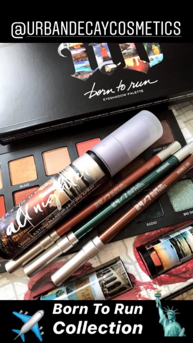 AdrienneRoyale's tweet photo. Look at how cute the travel size @UrbanDecay All Nighter Spray is for the Born To Run Collection! Beautiful liners 😍😍😍😍 https://t.co/3hNirnSULP
