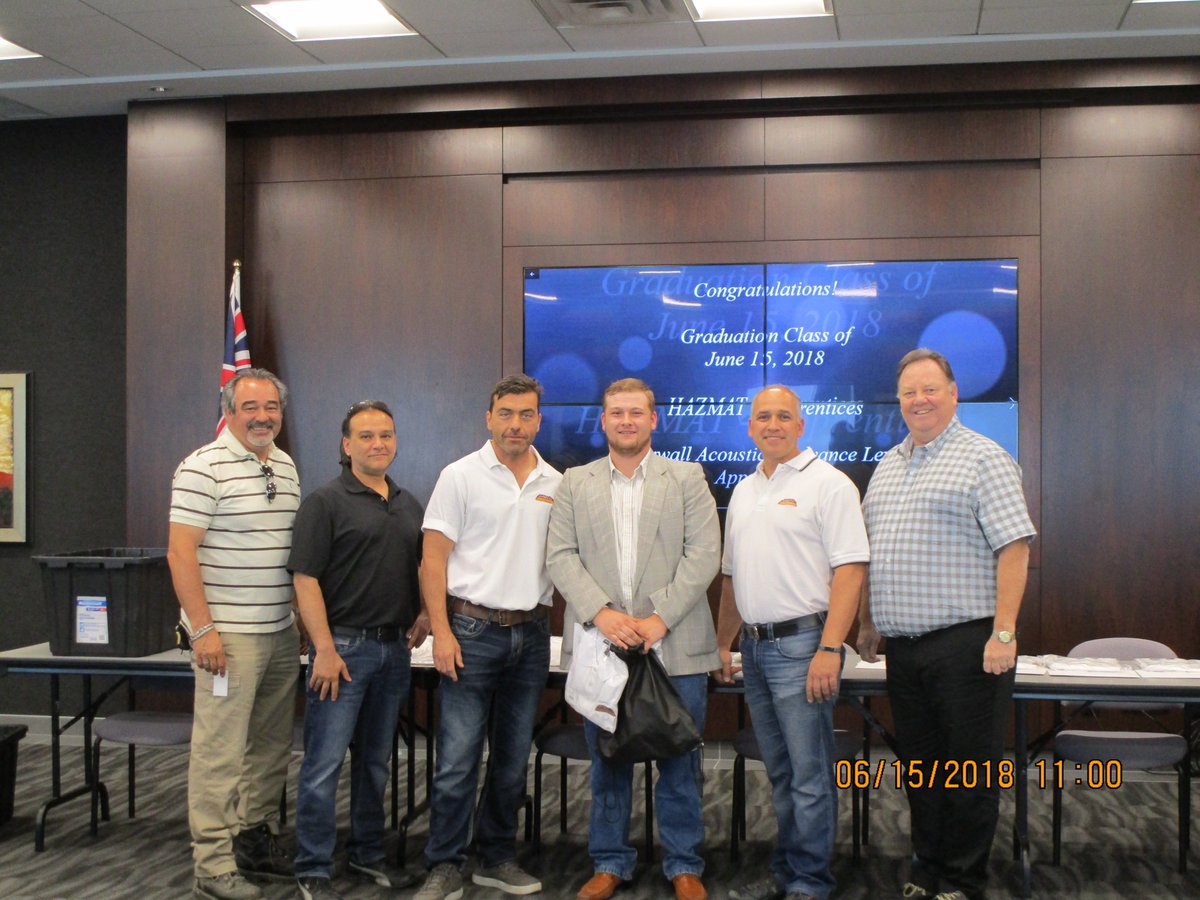 Congrats to our ADVANCED #Drywall Acoustic grads!  Thank you to our generous and continued sponsor OAS Inc. for the Top Apprentice Award; recipient=Kyle Banks and our Top H&amp;S Apprentice is awarded to James Cory Hardy!
