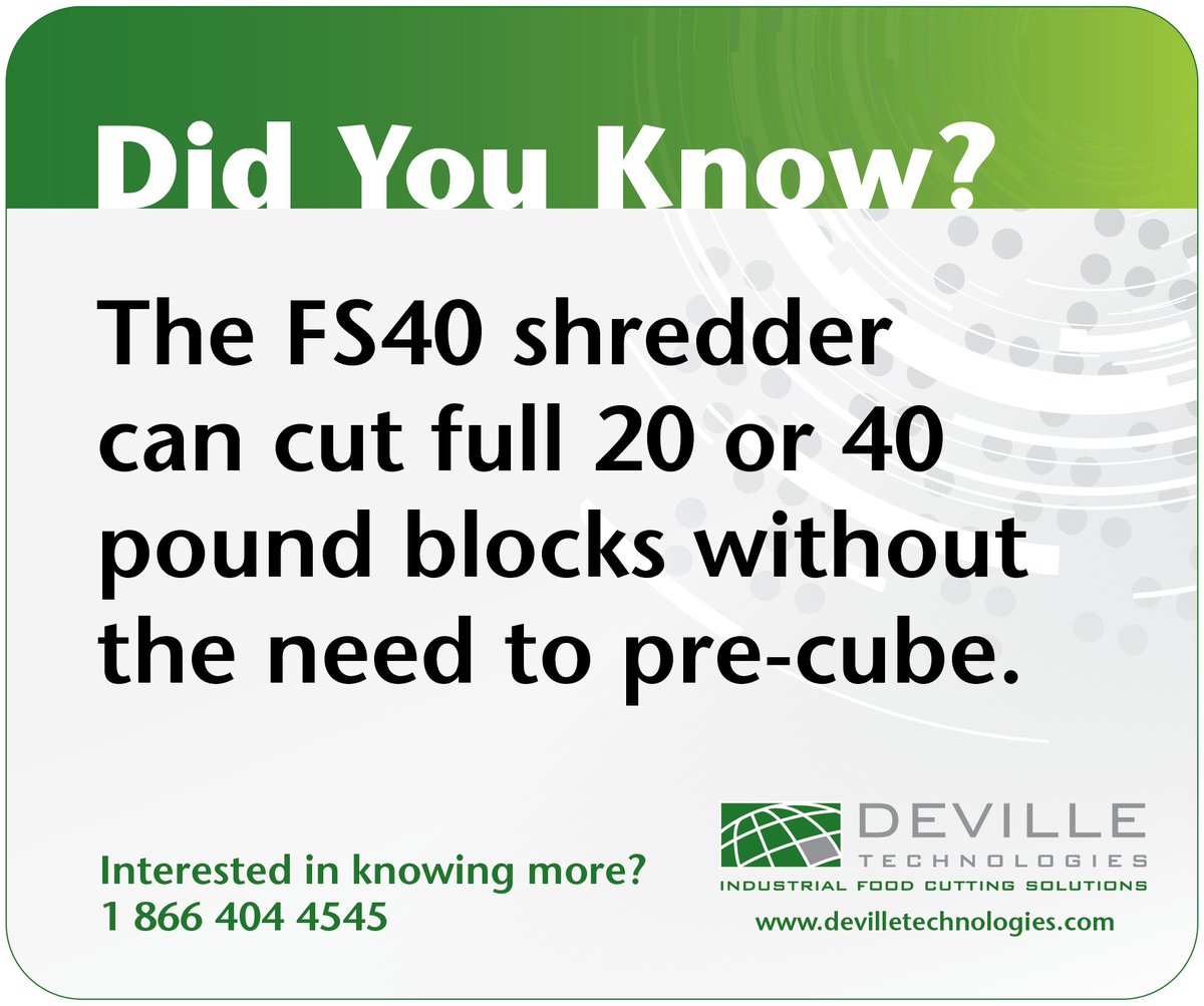 DevilleTech's tweet image. June is dairy month- #JuneDairyMonth, we wanted to share some facts about our sanitary cheese shredder!