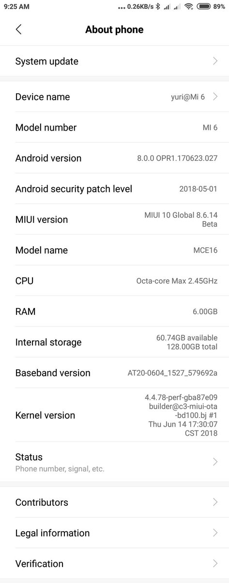 yuribhuana's tweet image. Welcome to MiUI 10 

#xiaomi #mi6 #sagit #global #miui10