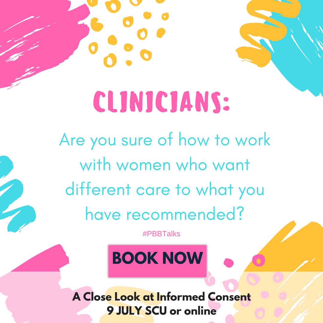 PBBMedia's tweet photo. It can be tricky navigating the maternity care system as a woman, but also for clinicians, especially when women ask for something different to what is offered.  Find out what this means for you on 9 July at SCU or online. Tix here. https://t.co/KhYoaWdjFN #pbbtalks #pbbmedia https://t.co/eMt0Es0D1J