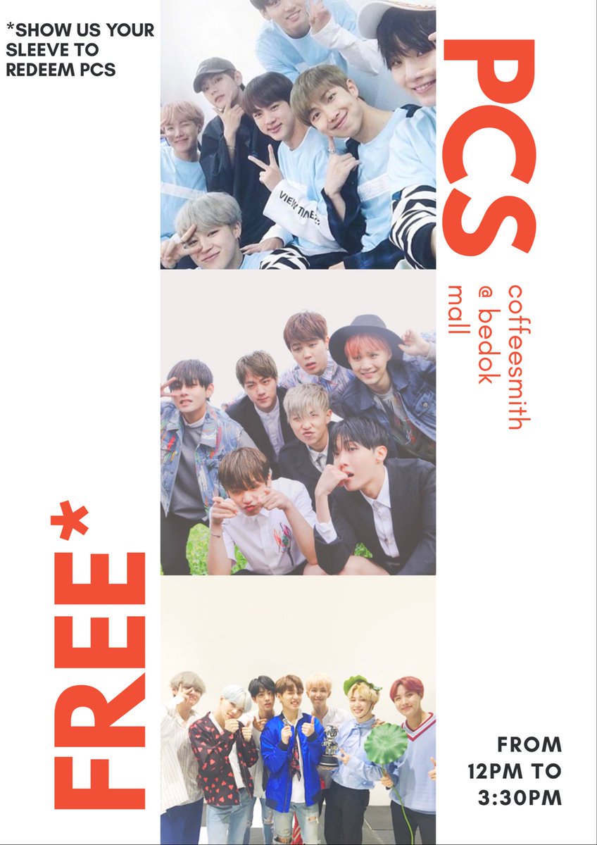 97sutopiia's tweet photo. 🚨HAPPENING ON 16 JUNE, SAT🚨
We have finally produced some more photocards for you guys so do come down to Coffeesmith Bedok Mall 12pm-3:30pm to grab your drinks and PCs! It’s your last chance to get your PCs!
#5YEARSWBTSCS
#방탄소년단
#BTS
@BTS_twt https://t.co/RXXPKj3a4T