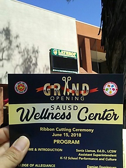 darliene411's tweet photo. Ribbon cutting ceremony for Santa Ana Unified School districts Wellness center #sausd https://t.co/XamXGv4o2v