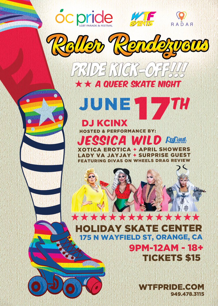 WTFFridays's tweet photo. Get your Tickets to the Roller Rendezvous Gay Skate Night at the Holiday Skate Center! FEATURING DIVAS ON WHEELS DRAG REVIEW! Hosted by JESSICA WILD! DJ KCINX

https://t.co/u1hzDaqart 18+
(ALMOST SOLD OUT EVENT) https://t.co/9SYS3eyPHP