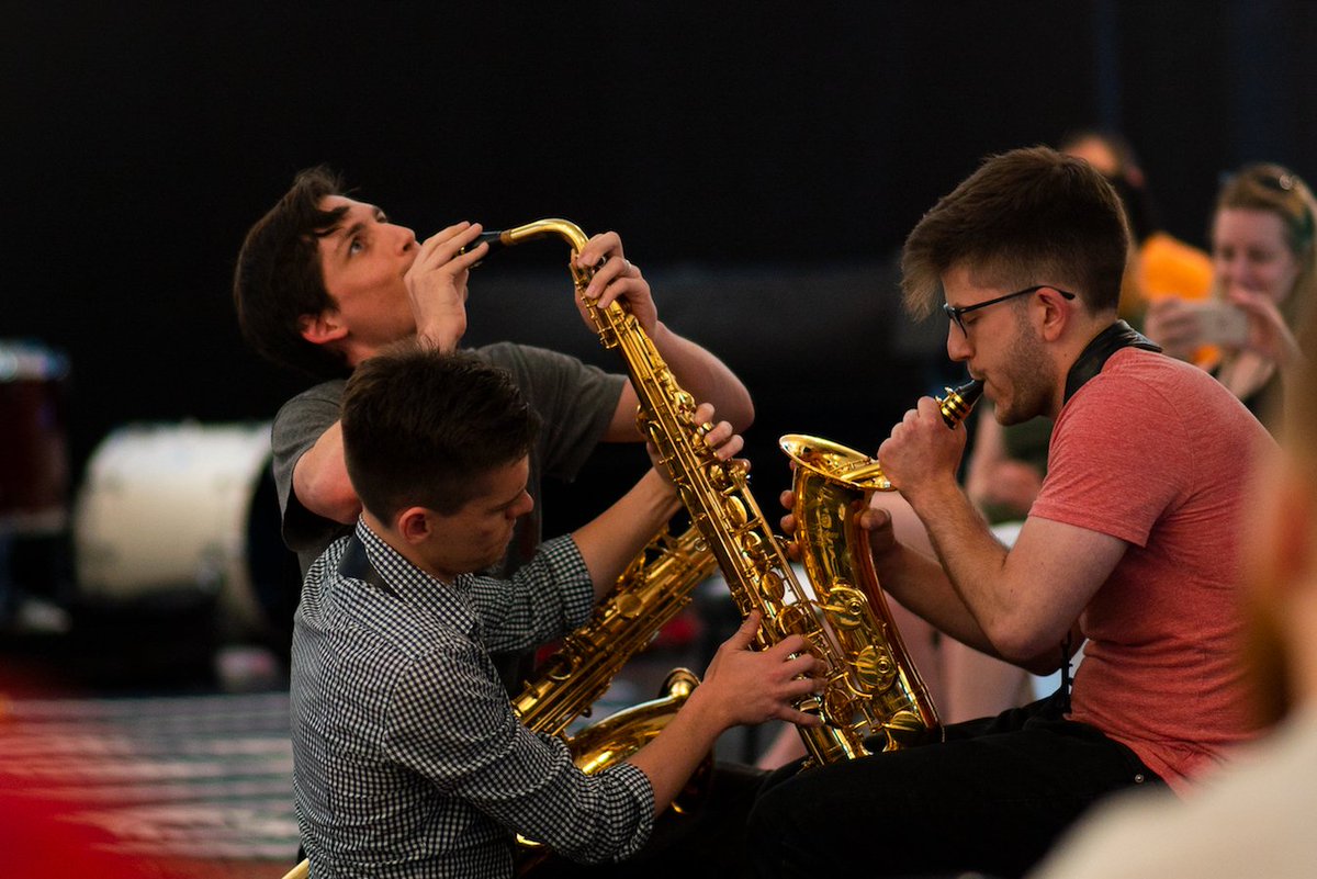eighthblackbird's tweet photo. Wondering what we've been up to at #blackbirdcreativelab so far? Check out our latest blog post ➡️https://t.co/q9X8Hx4mNA
(PS: this awesome photo of ~Nois was taken by @NickZoulek. So many saxophones! ✨🎷✨) https://t.co/JNyLa02TjY