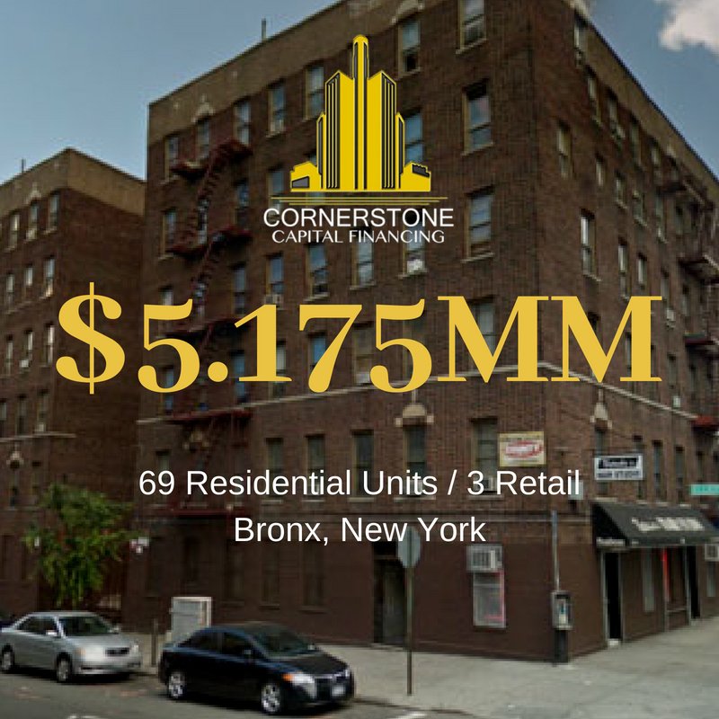 alexleykind_csg's tweet image. One of our past Commercial Financing arranged for 69 Residential Units / 3 Retail Units located in Bronx, NY. First Mortgage - $5.175MM. #MixedUseProperty #CRE #CommercialMortgage
