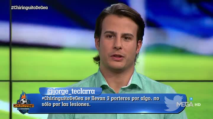elchiringuitotv's tweet photo. .@JuanfeSanzPerez: "Hoy es el ESCENARIO PERFECTO para CRITICAR a De Gea, es lo FÁCIL" #ChiringuitoDeGea https://t.co/qRWrxob9Kv