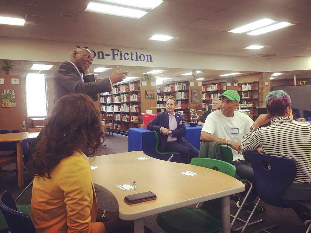 DelGlennDavis's tweet photo. Amazing day sharing the success of @NNPSTheDream and @grcollegiate with @Pharrell and Geoffrey Canada and learning about their passion for education and the success of Geoffrey’s @hczorg ! https://t.co/AfOOhTL5Y9