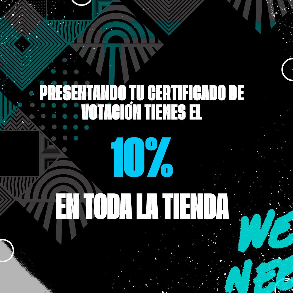 RecursosG12's tweet photo. 🌟B U E N A S  N O T I C I A S 🌟
.
Presenta tu certificado de votación en nuestra zona comercial y tendrás un 🔟% de descuento EN TODOS LOS PRODUCTOS😃
.
.
.
Válido del 17 al 24 junio de 2018 https://t.co/lMHAhnOUNj