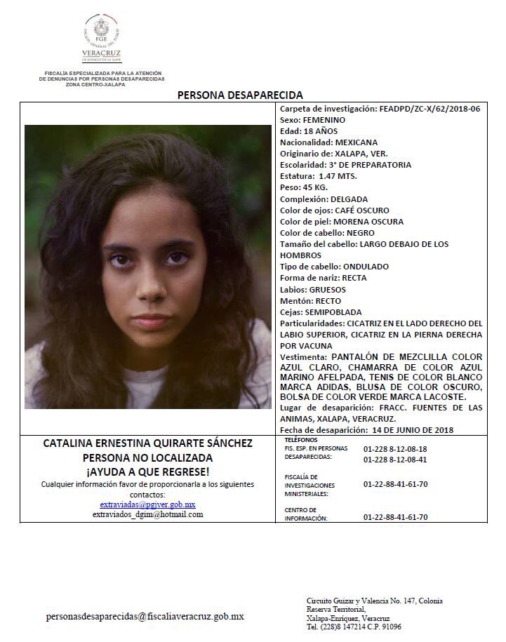 VeronicaHuerta7's tweet image. Catalina Ernestina Quirarte Sánchez desapareció en #Xalapa en el estado de #Veracruz el día jueves 14 de junio.  Piden se difunda su fotografía para ayudar a encontrarla. Por favor ayudemos!